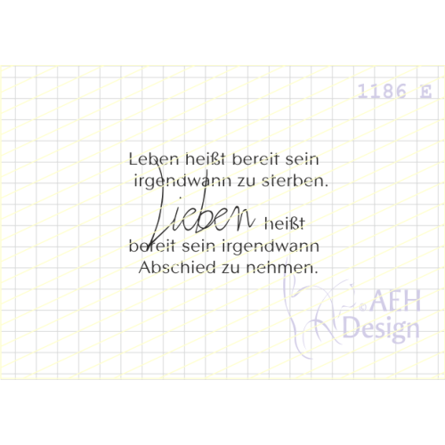 AEH Design Gummistempel 1186E - Leben Lieben Abschied Sterben Herz Trauer Trost