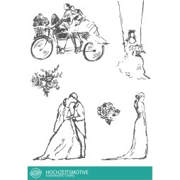 Stempel-Scheune Stempelset SSC004 - Hochzeitsmotive Hochzeit Fahrrad Frau Mann
