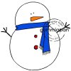 Gummiapan Gummistempel 10080101 - Schneemann Weihnachten Winter Schnee Schal