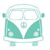 Dini Design Gummistempel 702 - Hippie Bus Peace Blumen Tour Roadtrip Auto