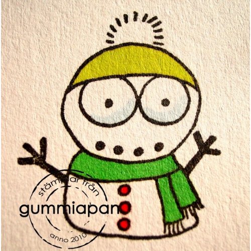 Gummiapan Gummistempel 10080803 - Schneemann M&uuml;tze Weihnachten Schnee Winter