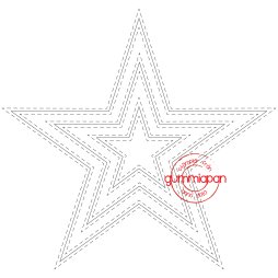 Gummiapan Stanzschablone D170737  - 3 Sterne Stern Naht...