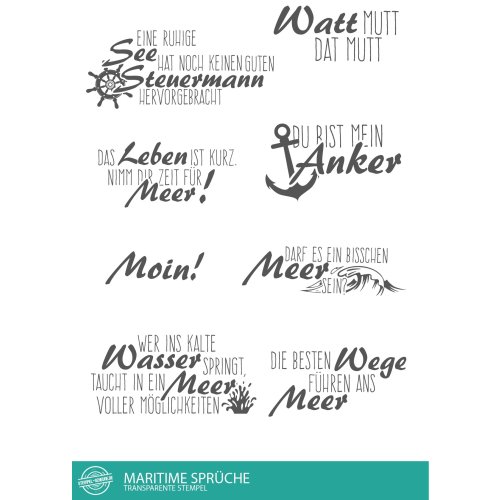 Stempel-Scheune Stempelset SSC011 - Maritime Spr&uuml;che Meer Wasser Schiff See