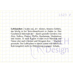 AEH Design Gummistempel 1523F - Definition Lebkuchen...