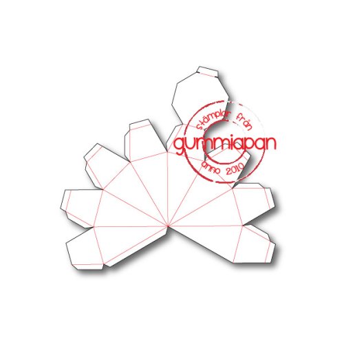 Gummiapan Stanzschablone D180217 - Diamant Box Schachtel Verpackung Hochzeit