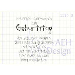 AEH Design Gummistempel 1530G - Stempelset Herzlichen...