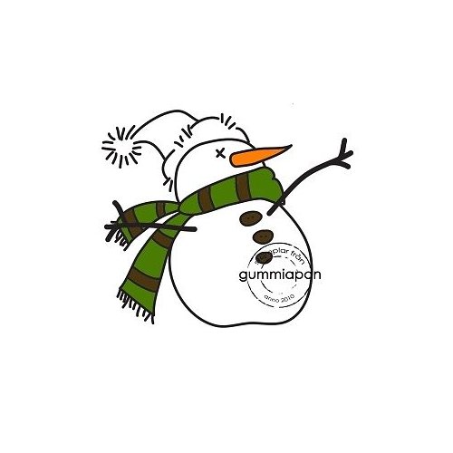 Gummiapan Gummistempel 11090301 - Schneemann Winter Schnee Weihnachten M&uuml;tze
