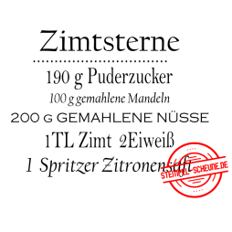 Stempel-Scheune Gummistempel 315 - Zimtsterne Rezept...