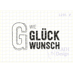AEH Design Gummistempel 1291F - G wie Gl&uuml;ckwunsch...