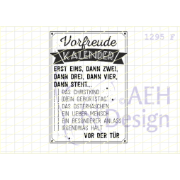 AEH Design Gummistempel 1295F - Vorfreude Kalender...