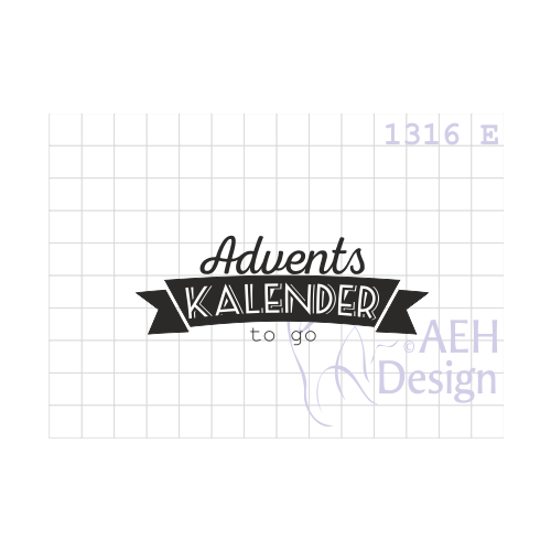 AEH Design Gummistempel 1316E - Adventskalender to go Advent 24 &Uuml;berraschung