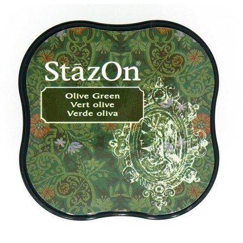 StazOn Midi Olivegr&uuml;n - Stempelkissen Stempelfarbe Tsukineko Wasserfest Ink