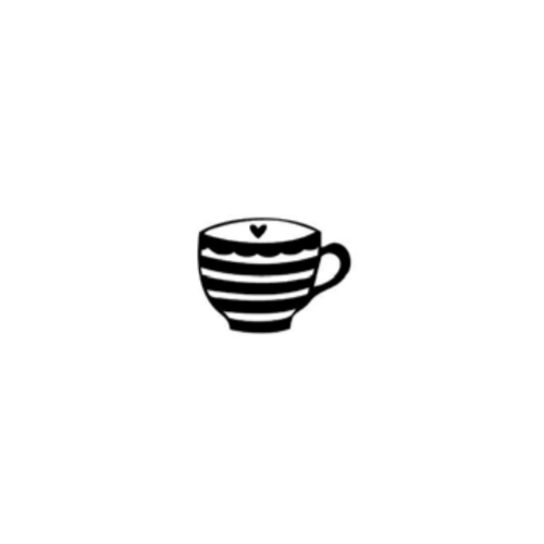 Dini Design Gummistempel 183 - Tasse Herz Kaffee Tee Getr&auml;nk Einladung Liebe