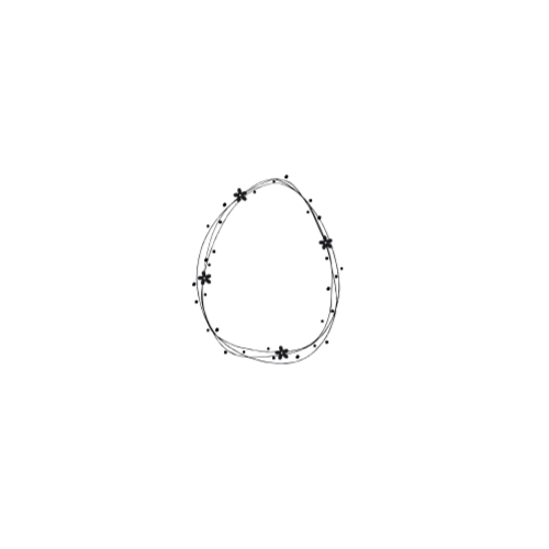 Dini Design Gummistempel 693 - Osterei Ostern Hintergrund Kontur Rahmen Blume Ei