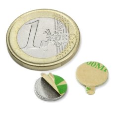 Neodym Scheibenmagnete 10 Paar &Oslash; 10 x 1 mm selbstklebend Magnet Magnetscheiben