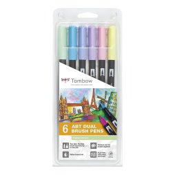 Tombow 6 ABT Dual Brush Pens - Pastellfarben Stifte 2...