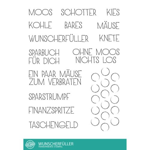 Stempel-Scheune Stempelset SSC017 - Wunscherf&uuml;ller Finanzspritze Bares Geschenk