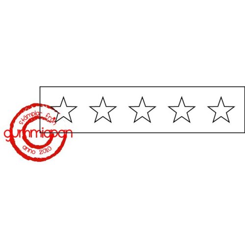 Gummiapan Gummistempel 17090120 - Stern Sterne Bewertung Rechteck Streifen Skala