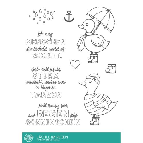 Stempel-Scheune Stempelset SSC018 - Ente Lachen Regen Tanzen Maritime Freude