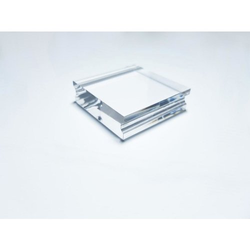 Acrylblock mit Griffmulden 5 x 5 cm - Stempel Stempelblock Transparent Quadrat