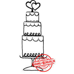 Stempel-Scheune Gummistempel 253 - Hochzeit Torte...