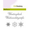 CraftEmotions Stanzschablone Wintergl&uuml;ck - Weihnachtsgr&uuml;&szlig;e Schneeflocken Schnee