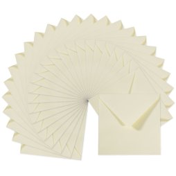 VaessenCreative 25 Briefumschl&auml;ge Creme 16 x 16 cm Briefumschlag Kuvert Blanko