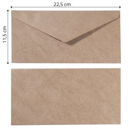 VaessenCreative 25 Briefumschl&auml;ge Kraft 11,5 x 22,5 cm Briefumschlag Kuvert