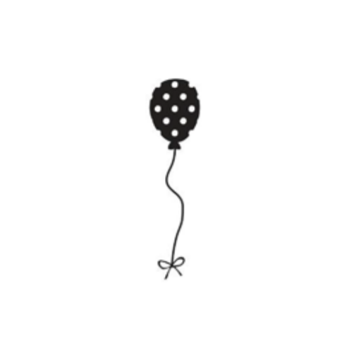 Dini Design Gummistempel 376 - Luftballon Gro&szlig; Punkte Party Geburtstag Feier