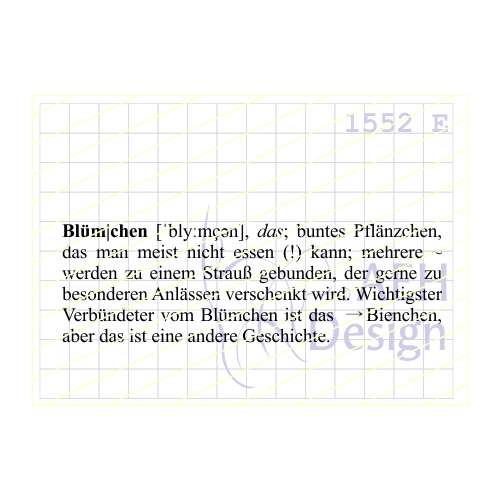 AEH Design Gummistempel 1552E - Bl&uuml;mchen Definition Blume Blumenstrau&szlig; Anlass