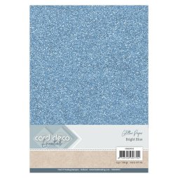 Glitzerpapier Bright Blue Hellblau - 6 Blatt 230g/m&sup2;...