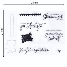 Vaessen Creative Stanzschablone Stempelset MV-CSS-425 - Hochzeit Liebe Mann Frau