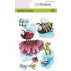 CraftEmotions Stempelset Bugs 1 - 7 Clearstamps K&auml;fer Blume Biene Raupe Blatt