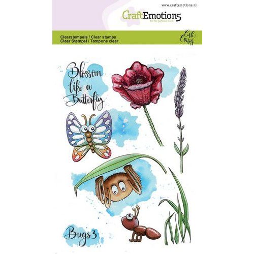 CraftEmotions Stempelset Bugs 3 - 8 Clearstamps Ameise Spinne Schmetterling