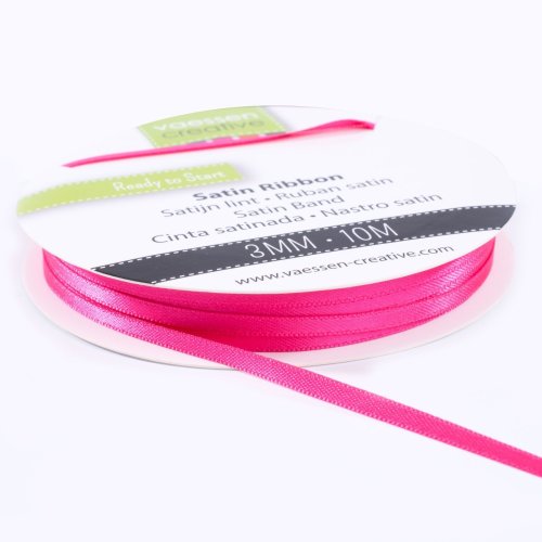 Vaessen Creative Satinband Pink - 3 mm x 10 m Schleifenband Geschenkband