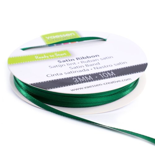 Vaessen Creative Satinband Dunkelgr&uuml;n - 3 mm x 10 m Schleifenband Geschenkband