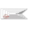 Gummiapan Stanzschablone D170363 - 5 Labels Fahne Tag Naht Stanzer Framelits