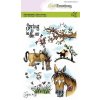 CraftEmotions Stempelset Sjors 3 Spring - Pferd Fr&uuml;hling V&ouml;gel Hase Natur Bienen