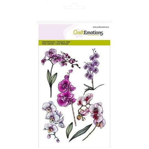 CraftEmotions Stempelset Orchid Branches - Orchideen Blumen Pflanzen Bl&auml;tter