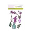 CraftEmotions Stempelset Ochideen Pflanzen und Vasen- Blumen Wasser Bl&auml;tter