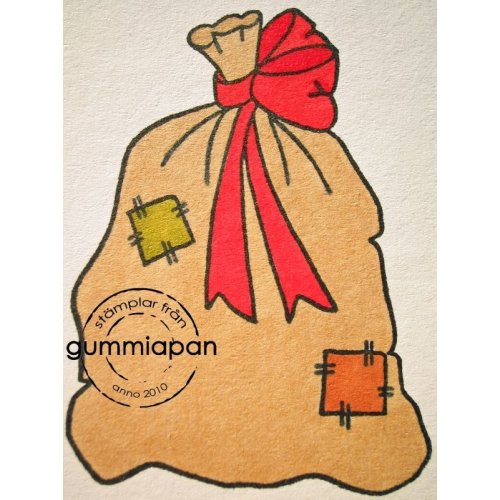 Gummiapan Gummistempel 10100501 - Sack Beutel Weihnachten S&uuml;&szlig;igkeiten Schleife
