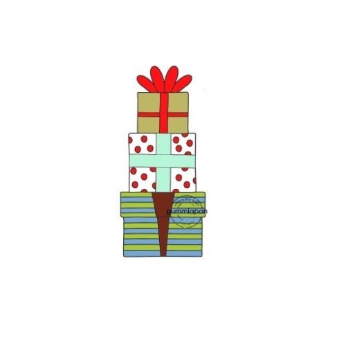 Gummiapan Gummistempel 11090205 - Geschenke Stapel Geburtstag Haufen Weihnachten