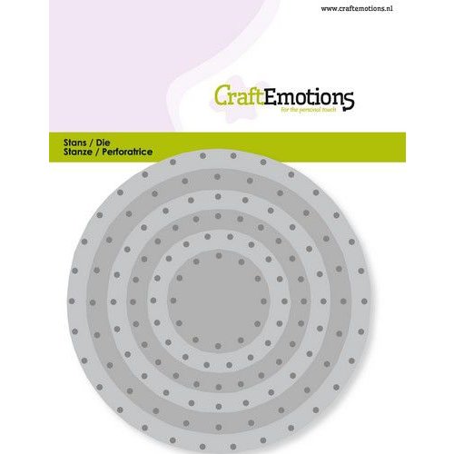 CraftEmotions Stanzschablonen 6 Kreise mit Pr&auml;gung - Vintage Circles Punkte Rund