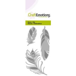 CraftEmotions Stanzschablone Feathers - 3 Federn...