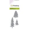 CraftEmotions Stanzschablone Pine Trees - 3 Tannenb&auml;ume Wald Tannen Winter