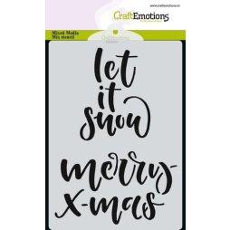CraftEmotions Stencil let it snow merry x-mas - A6 Frohe...