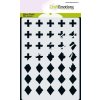 CraftEmotions Stencil Kreuze &amp; Rauten - A6 Vintage Diamant &Uuml;bergang Hintergrund