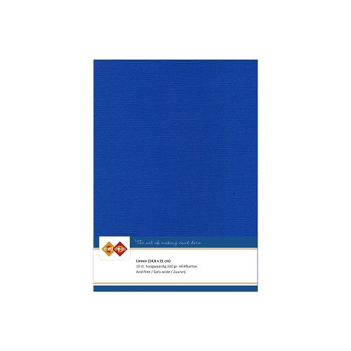 Card Deco Leinenpapier Ultramarineblau Dunkelblau - A5 Papier 240g/m&sup2; 10 Bl&auml;tter