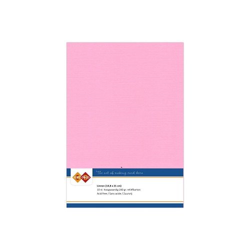 Card Deco Leinenpapier Rosa Pink - A5 Papier 240g/m&sup2; 10 Bl&auml;tter Kartenpapier