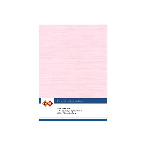 Card Deco Leinenpapier Rosa Hellrosa - A5 Papier 240g/m&sup2; 10 Bl&auml;tter Basteln